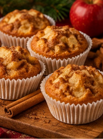 Mini bolinhos de maçã e canela